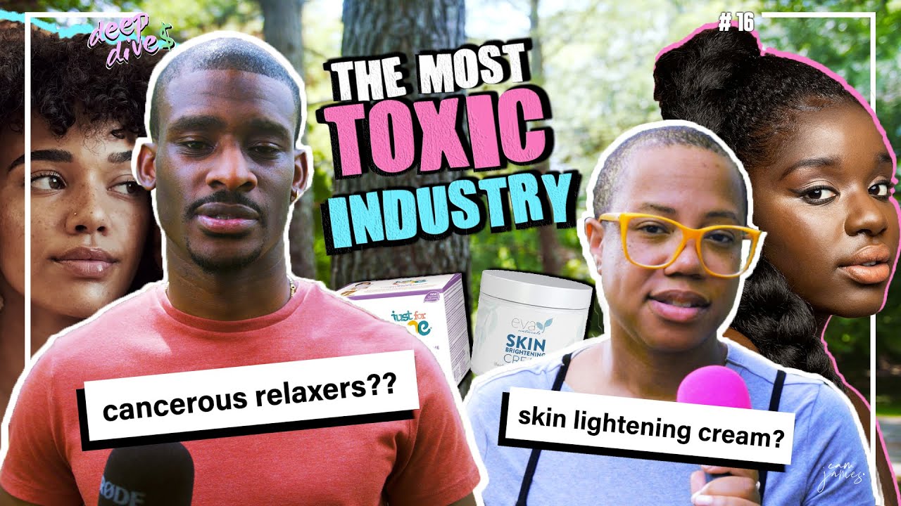 YouTube post by @CamJames for Allure. Caption reads: A Gorgeous Cost: Black Beauty Industry Scams feat.....