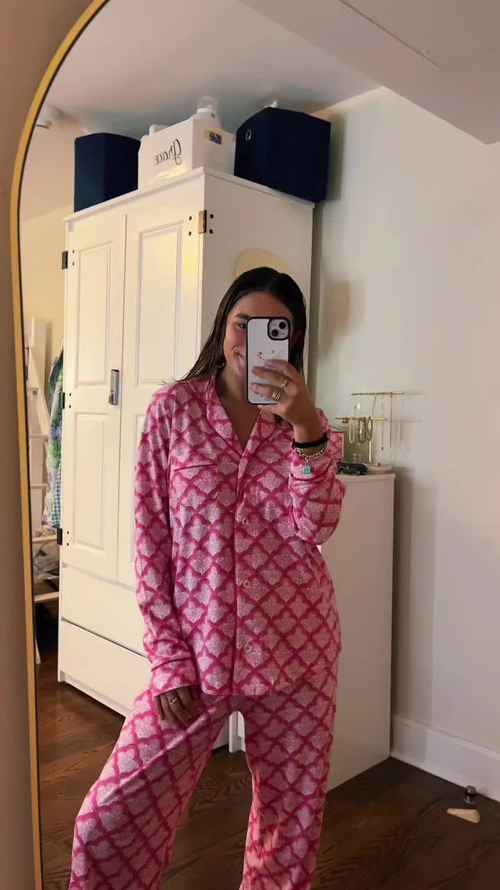 TikTok post by @hollyyyharvs for Roller Rabbit. Caption reads: Rolling into the week with @Roller Rabbit 🐰🩷💤✨.