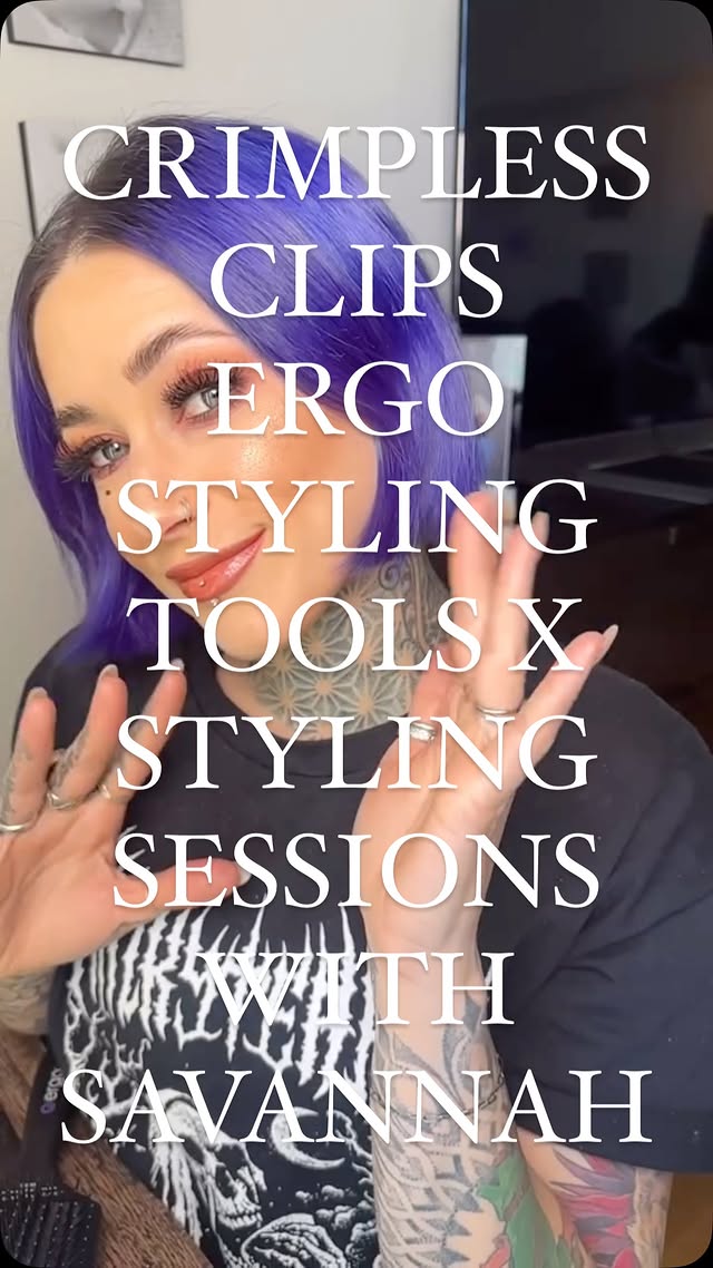 Instagram post by @savannahraehair for ERGO Styling Tools. Caption reads: [...] me slay my makeup game while using....