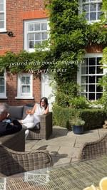 Instagram post by @beetrootandblack for Lillet. Caption reads: ad| Hanging onto summer evenings with a stay at....