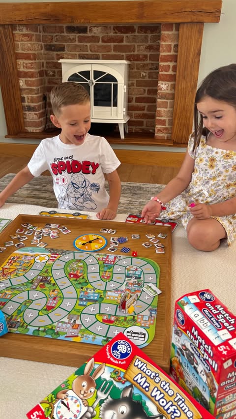 Instagram post by @the.glenns.journey for Orchard Toys. Caption reads: [...] making learning fun through play with....