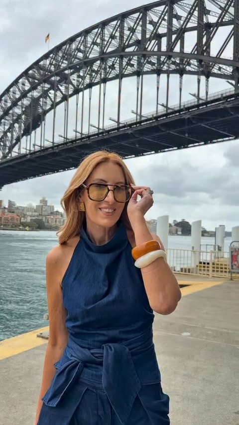 Instagram post by @hamptonhousewife for Nine West. Caption reads: I felt like an absolute vibe in this outfit ✨💙 Do....