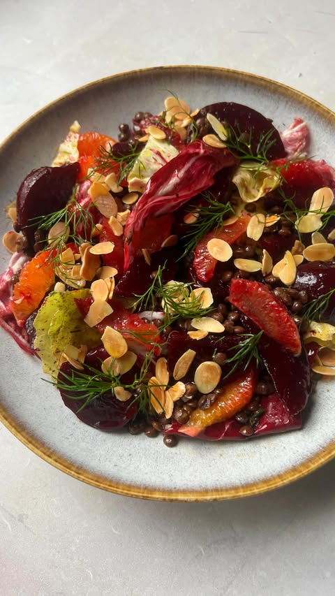 Instagram post by @boroughchef for Joseph Joseph. Caption reads: [...] beetroot and blood orange salad....