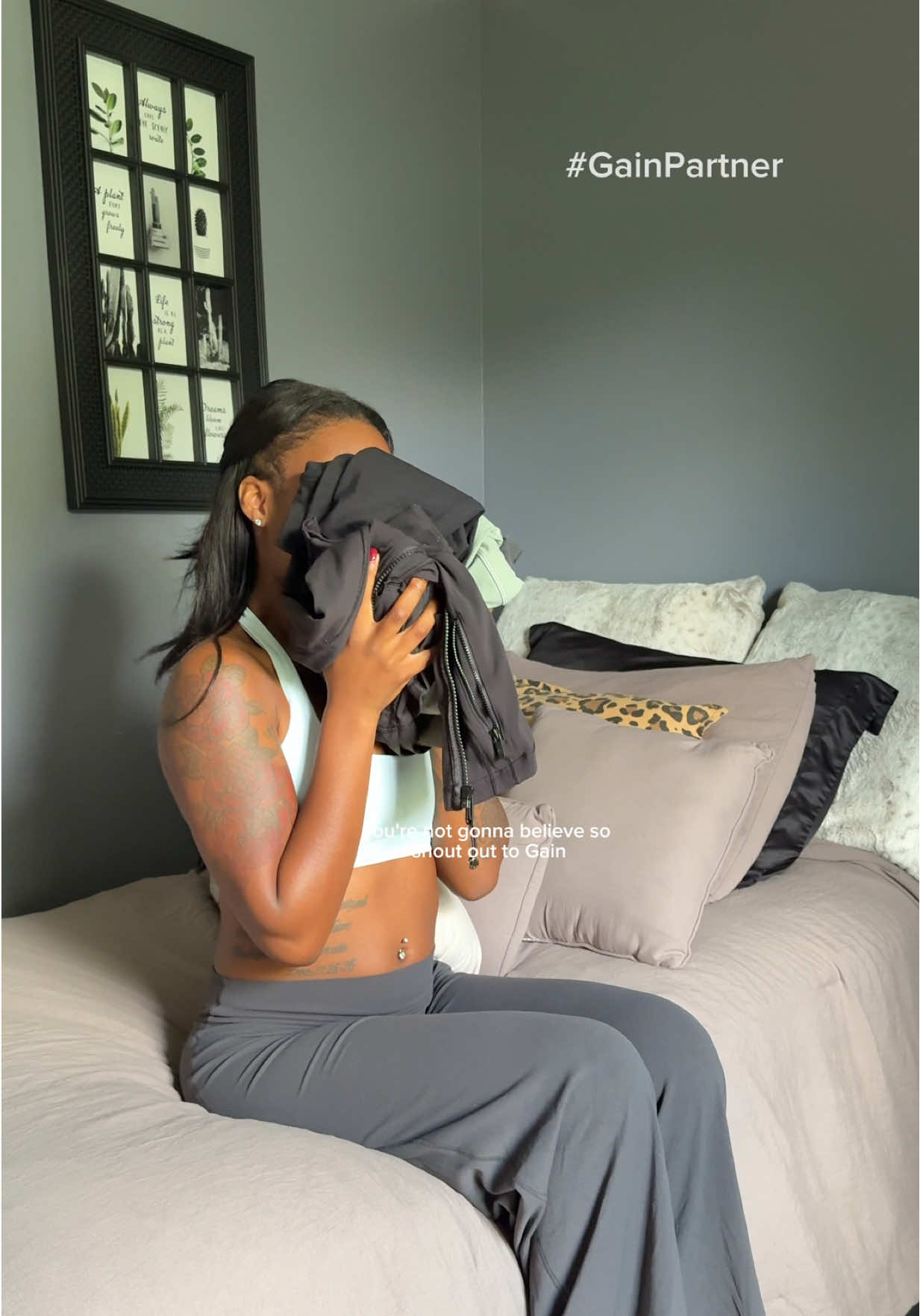 TikTok post by @tanae.danelle for I Love Gain. Caption reads: #gainpartner Y’all… I never thought I’d get this....