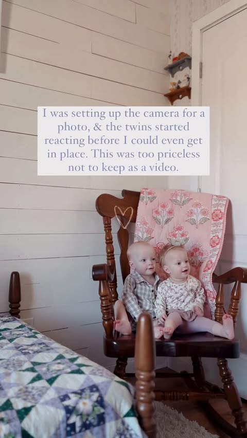 Instagram post by an influencer for All About Twins. Caption reads: I could watch this a million times🥹🩵🩷 They are....