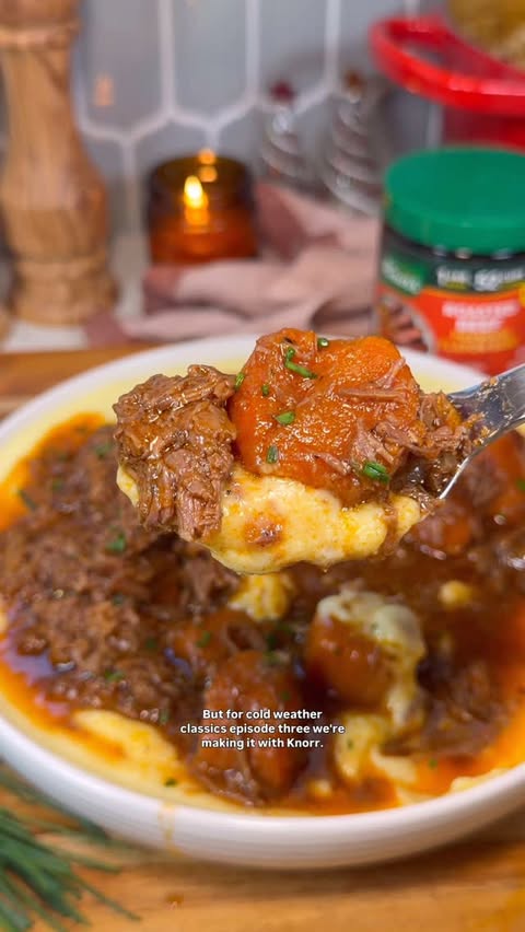 Instagram post by @heresyourbite for Knorr. Caption reads: Classic Winter Pot Roast❤️

Not sure how I’ve made....