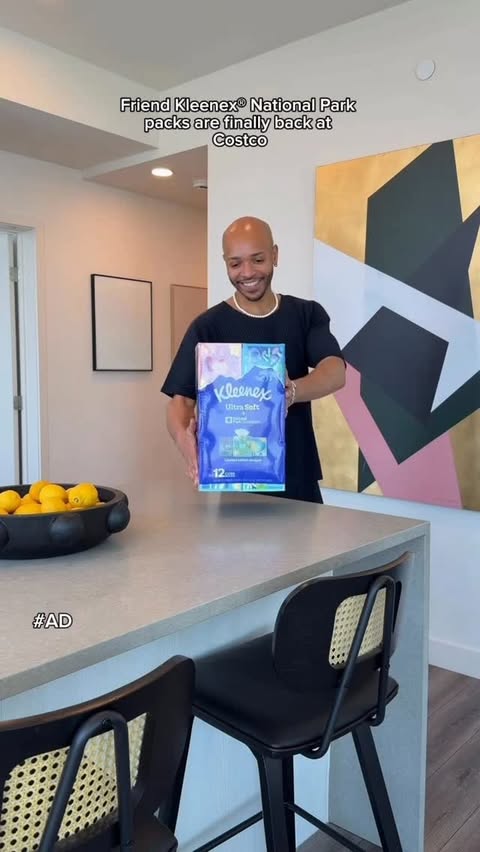 Instagram post by @thelavelleshow for Kleenex. Caption reads: #AD Friend @kleenex brought back their National....