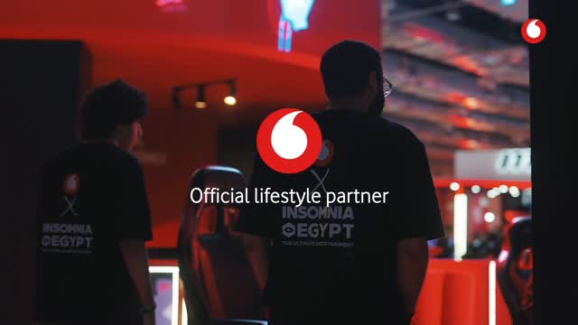 Instagram post by @insomniaegypt for Vodafone. Caption reads: The experience was on fire with @vodafoneegypt ....