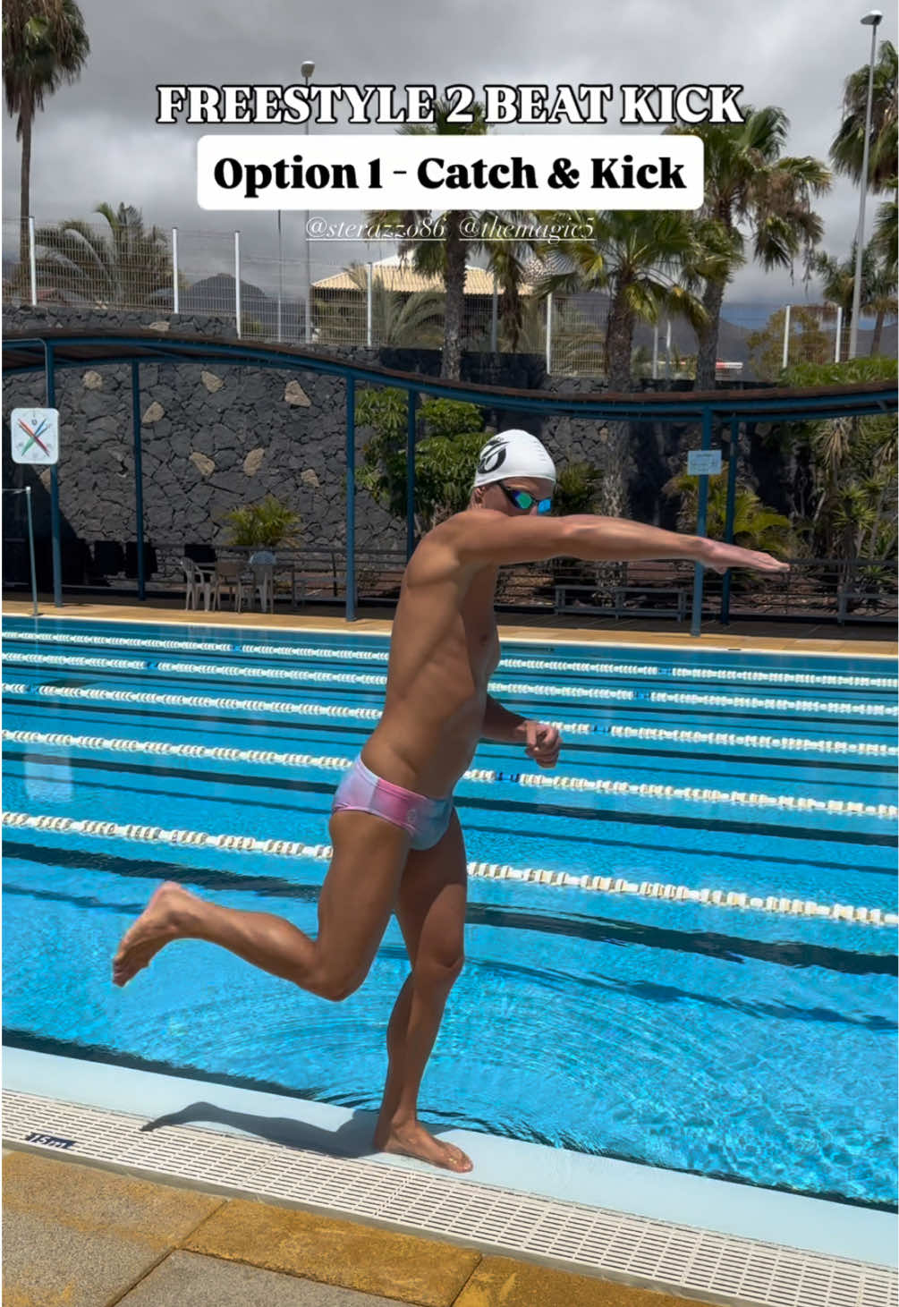 TikTok post by @sterazzo86 for TheMagic5. Caption reads: [...] kick 💪🏼 #swimminglessons #swimming ....