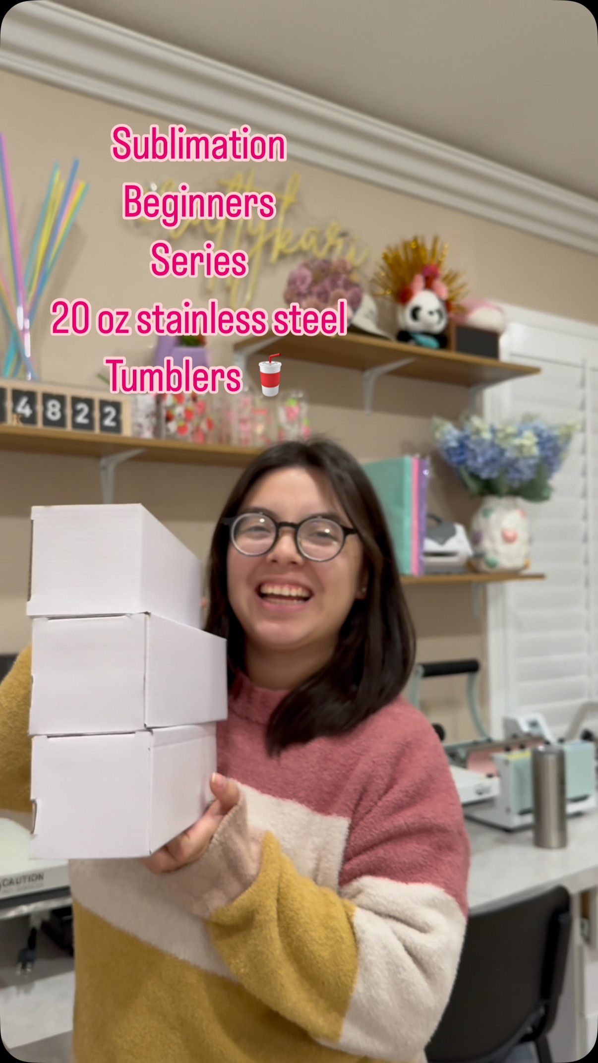 Instagram post by @craftykari_ for HeatPressNation. Caption reads: Ever since I added these sublimated cups to my....