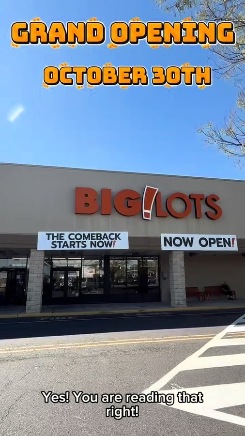 Instagram post by @rosa_notso_nice for biglots. Caption reads: 🎉 The wait is finally over — our doors are open....