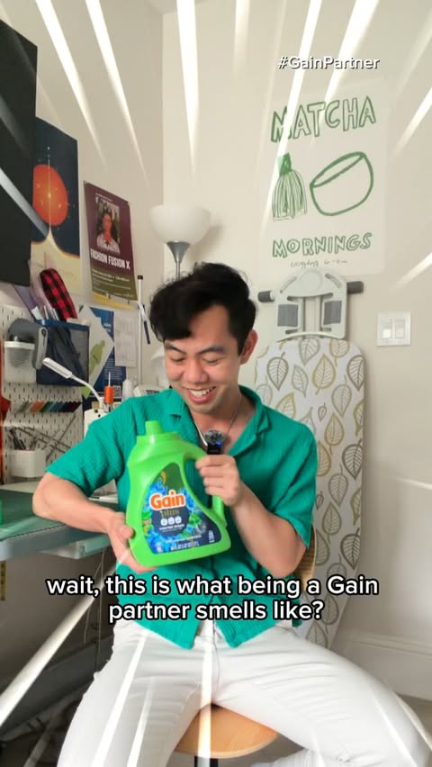 Instagram post by @darrion.nguyen for I Love Gain. Caption reads: [...] Go ahead and sniff the difference @ilovegain....