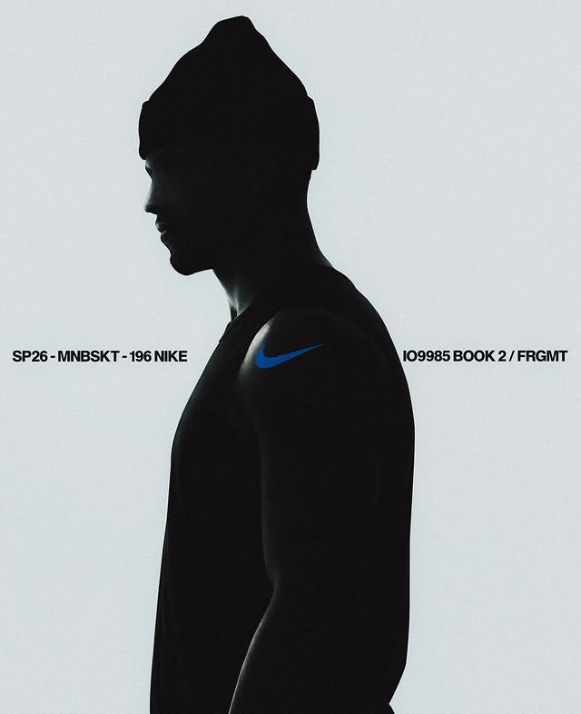 Instagram post by @dbookone for Nike. Caption reads: Nike Book 2 x Fragment advert by [...].