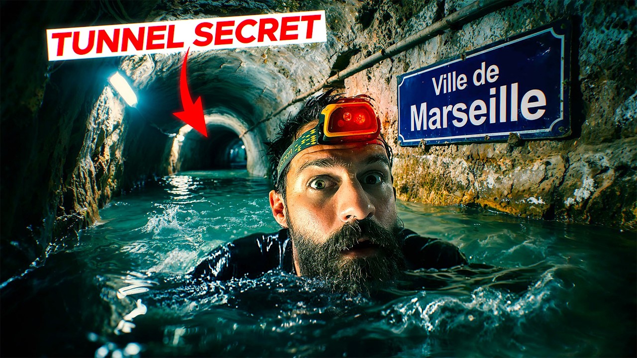 YouTube post by @HitTheRoad for Motion Array. Caption reads: Cross ALL of Marseille via secret tunnels 🥷.
