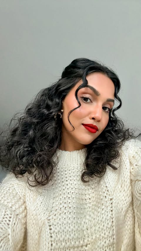 Instagram post by @vishakhalaka for Sephora. Caption reads: this red lip will last you all night long and....