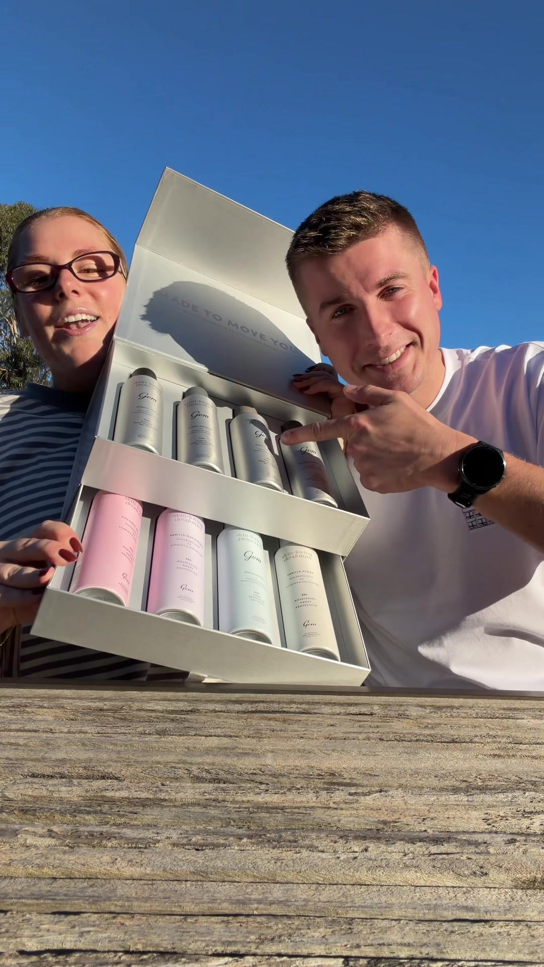 TikTok post by @brookewarne_ for Gem. Caption reads: Alex can finally stop stealing my Deo!! @Gem new....