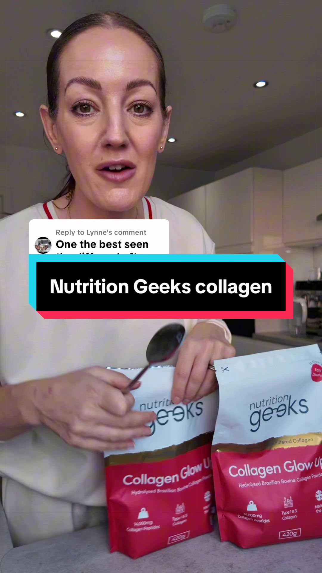 TikTok post by @carolinethecruiselady for Nutrition Geeks. Caption reads: [...] too! I’m loving this one from....