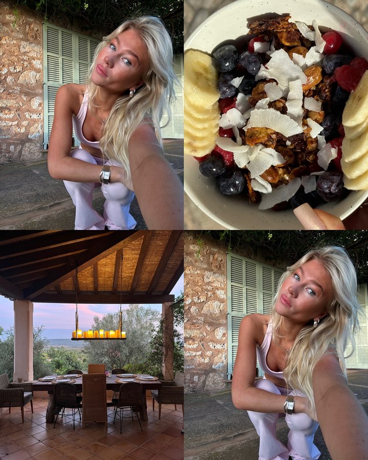 Instagram post by @anefarstad for Caspara Sports. Caption reads: [...] a week - with my favorite people🌸....