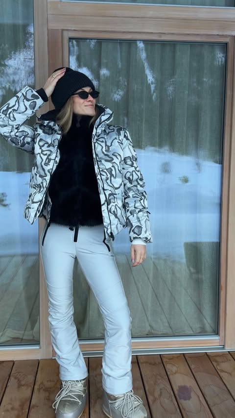 Instagram post by @annavvba for Moon Boot. Caption reads: grwm ski version ❄️ | Ad.