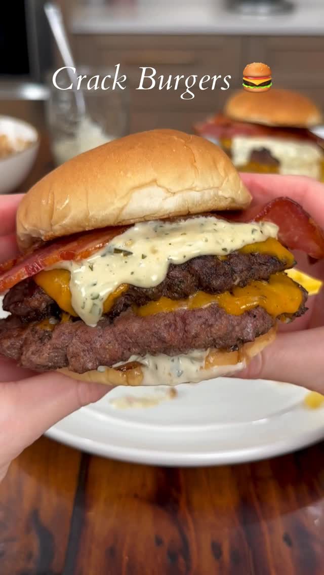Instagram post by @thesaltycooker for Certified Angus Beef. Caption reads: Crack Burgers. Whenever I think of Game Day I....