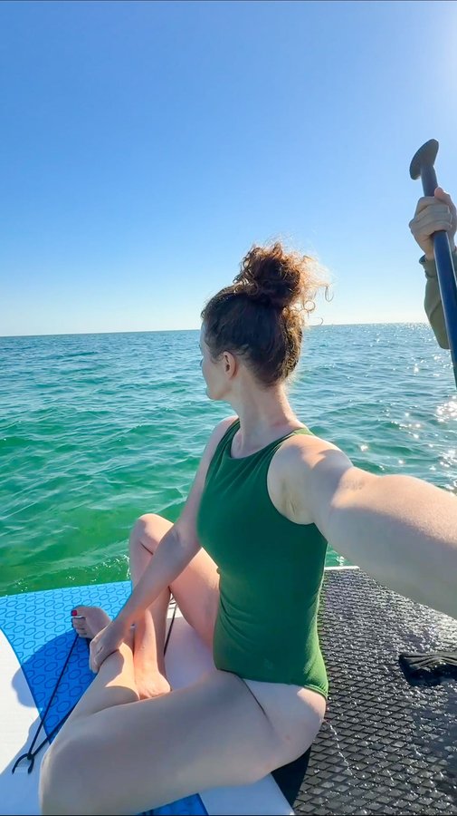 Instagram post by @bonniehoellein for Albion Fit. Caption reads: Do I seriously have armpit lint?? What the....