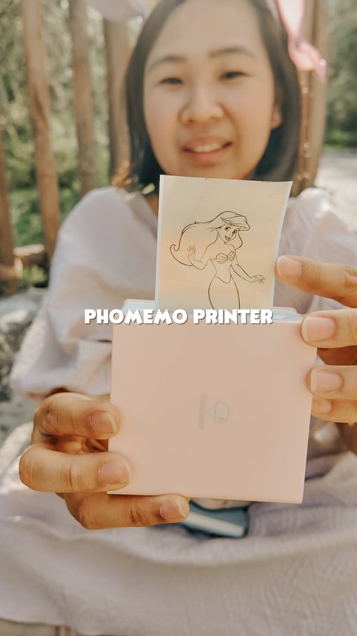 Instagram post by @mummavalerie for Phomemo. Caption reads: It’s compact, ink-free, and will make the perfect....