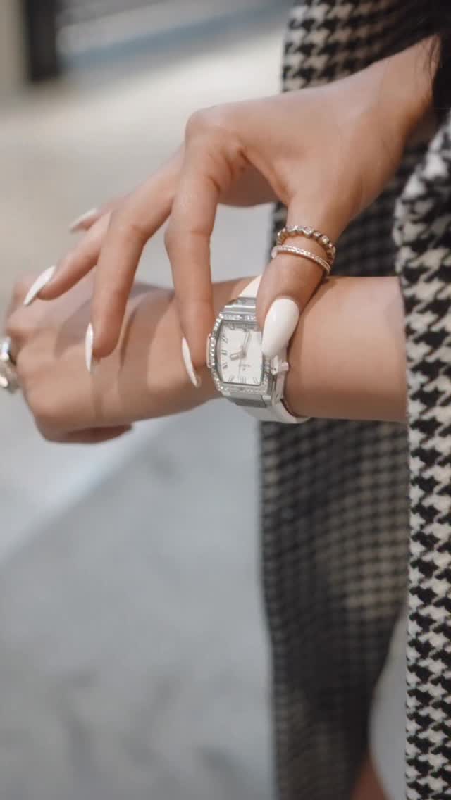 Instagram post by @tamkaur for Hublot. Caption reads: Always on time. @hublot #hublotwatches....