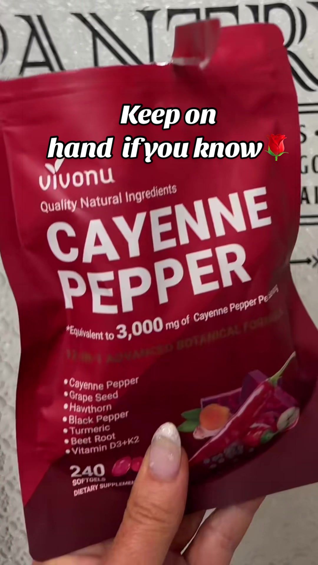 TikTok post by @shannabanana411 for Vivonu. Caption reads: Vivonu Cayenne Pepper Softgels @VIVONU_official....