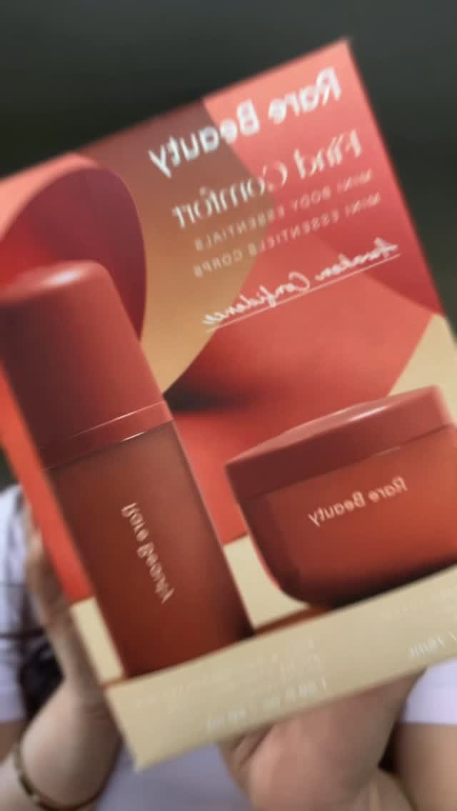 Instagram post by @lifeofmamabee for Rare Beauty. Caption reads: Loving my cute mini self care set by @rarebeauty....