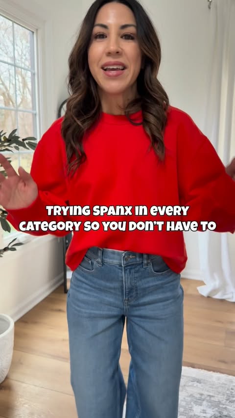 Instagram post by @houseofleoblog for SPANX. Caption reads: ❤️Like this post and comment “Spanx new” and I’ll....