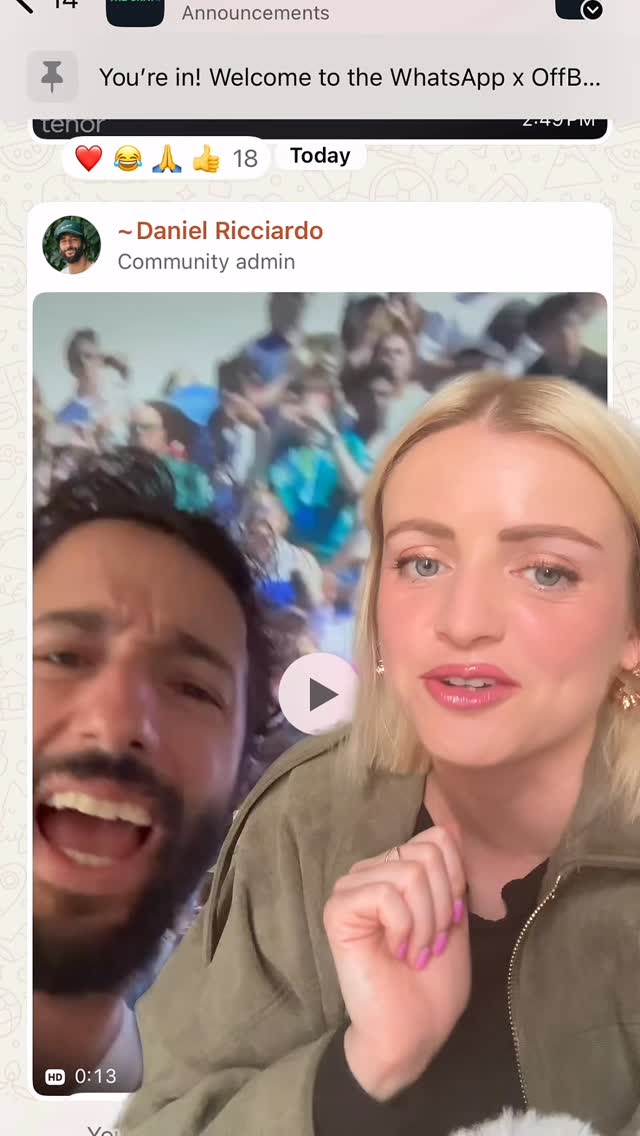 Instagram post by @itisjor for WhatsApp. Caption reads: didn’t get into The Chat for today’s race? we’ve....