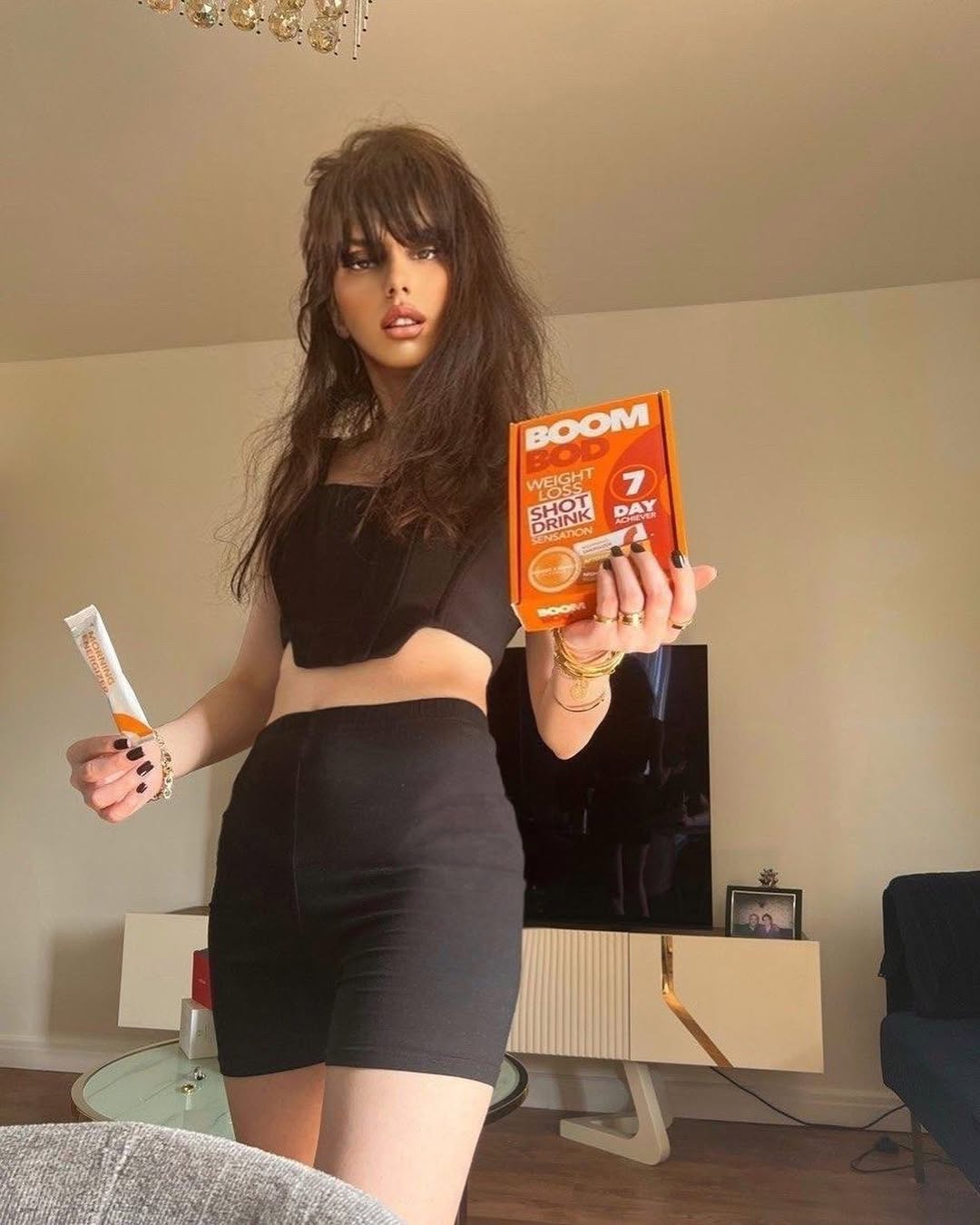 Instagram post by @alinamos1 for Boombod. Caption reads: #ad @boombod shots do it for me EVERY TIME👏 I....