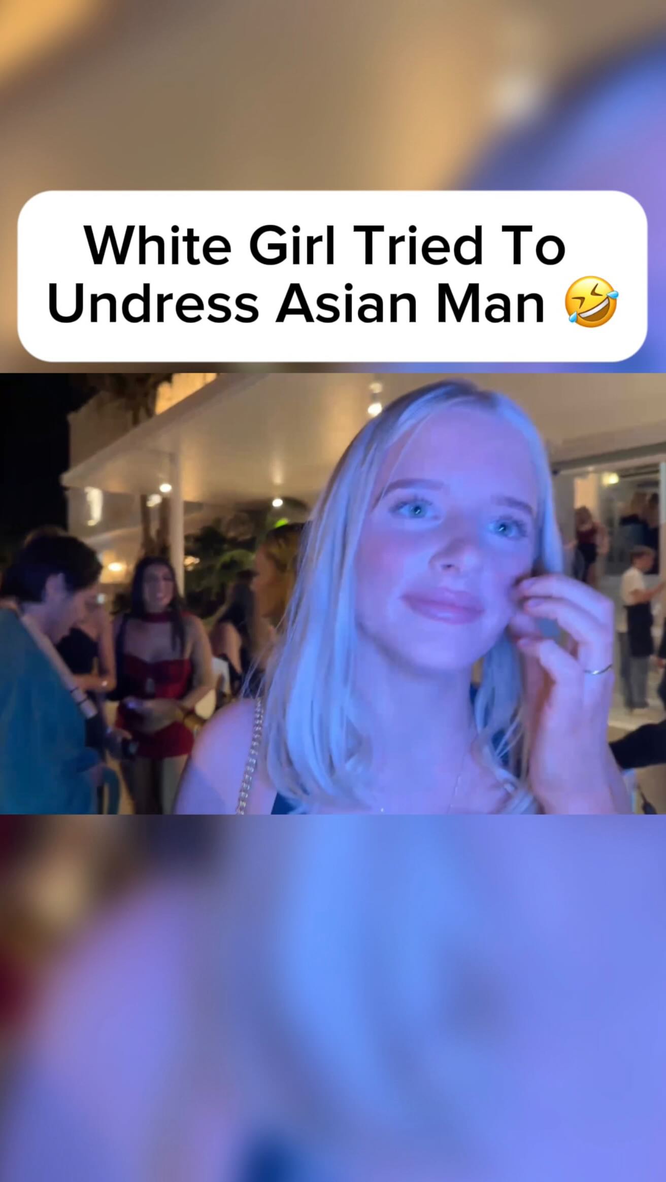 Instagram post by @aimonkong for Kick. Caption reads: White Girl Tried To Undress Asian Man 🤣.
