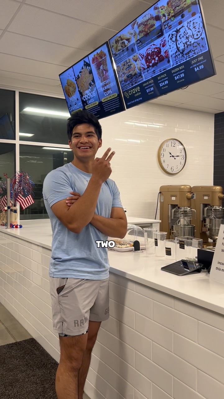 Instagram post by @adamramirez._ for Crave Cookies. Caption reads: @thecravecookies are the BEST 🍪’s in the nation....