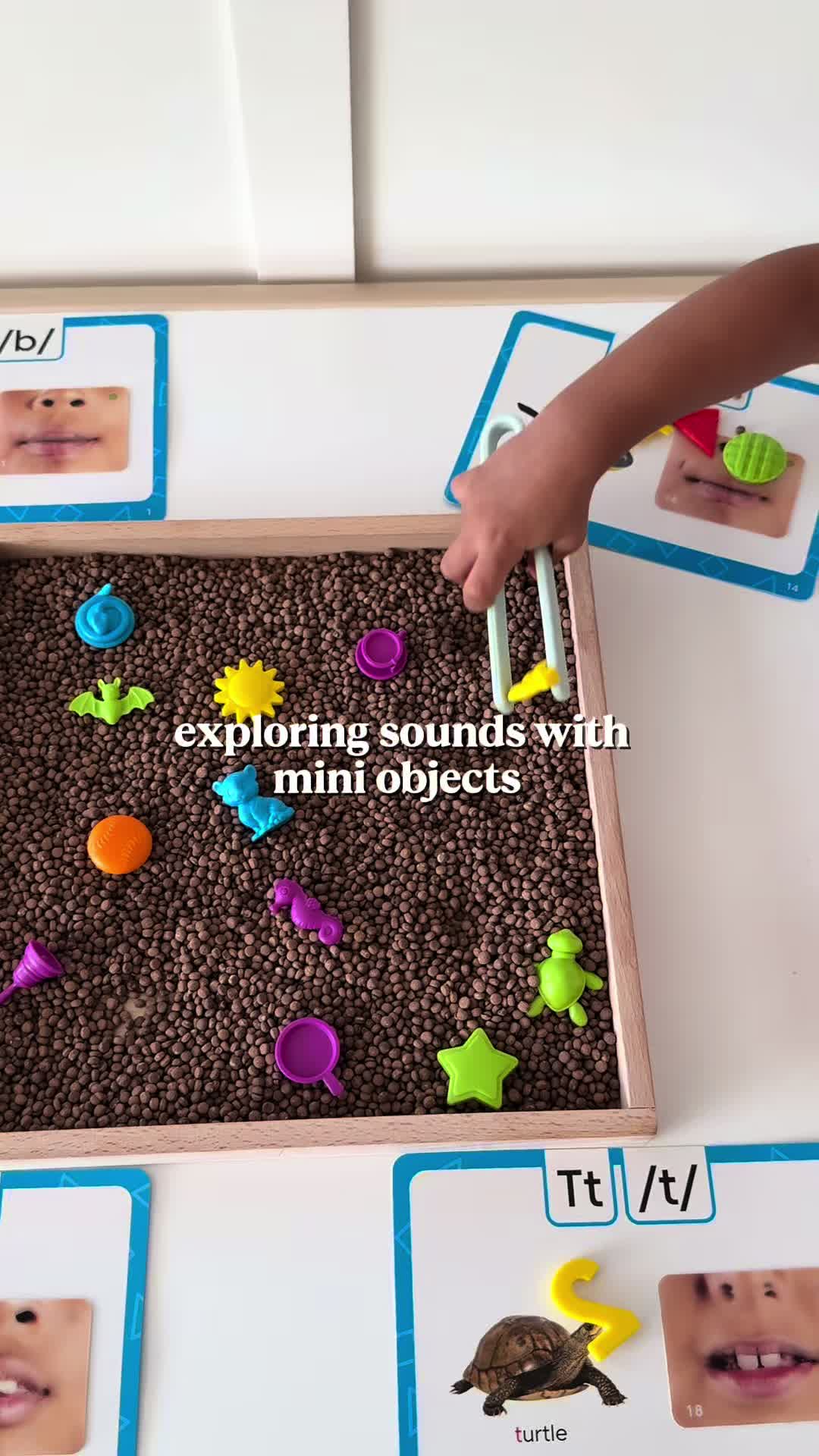TikTok post by @playtimewithseb for hand2mind. Caption reads: A hands-on way to explore sounds ft. @hand2mind....
