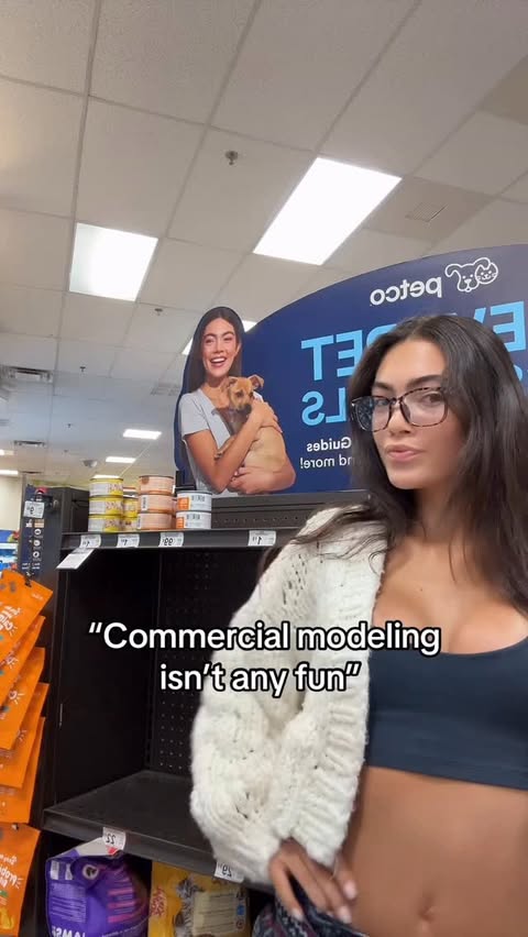 Instagram post by @alana_kern_ for Petco. Caption reads: I LOVE commercial modeling because I get to work....