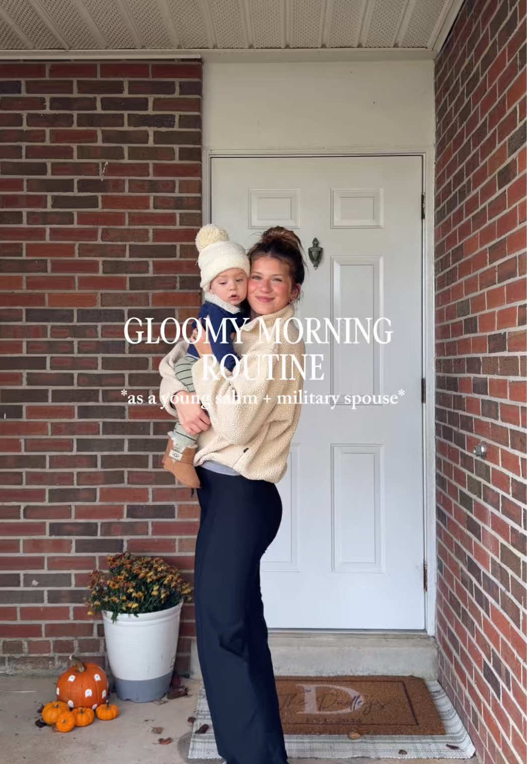 TikTok post by @sarahndudley for HelloBaby. Caption reads: spend a gloomy + rainy day with us🌧️🍂 finally....