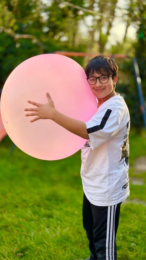 Instagram post by @little_amaya_in_wonderland for Vivid Toy Group. Caption reads: Super Wubble Bubble Ball AD | Gifted Amaya and....