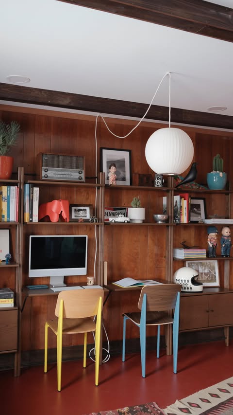 Instagram post by @mamanicoledavis for Burrow. Caption reads: [...] in that midcentury feeling. @burrow....