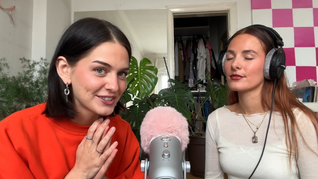 YouTube post by @frecklesasmr for LANDR. Caption reads: ASMR friends giving each other tingles💞.