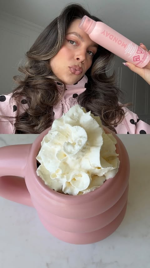 Instagram post by @vanessa.anna for MONDAY Haircare. Caption reads: [...] bouncy blowout using all new @mondayhaircare....