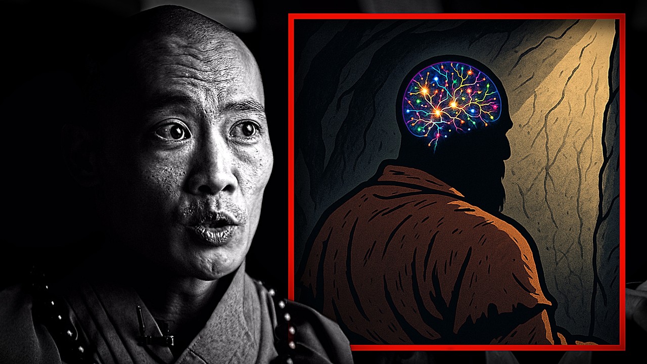 YouTube post by @MulliganBrothersInterviews for Hachette Book Group. Caption reads: Shaolin Master Explains How to Silence the Mind....