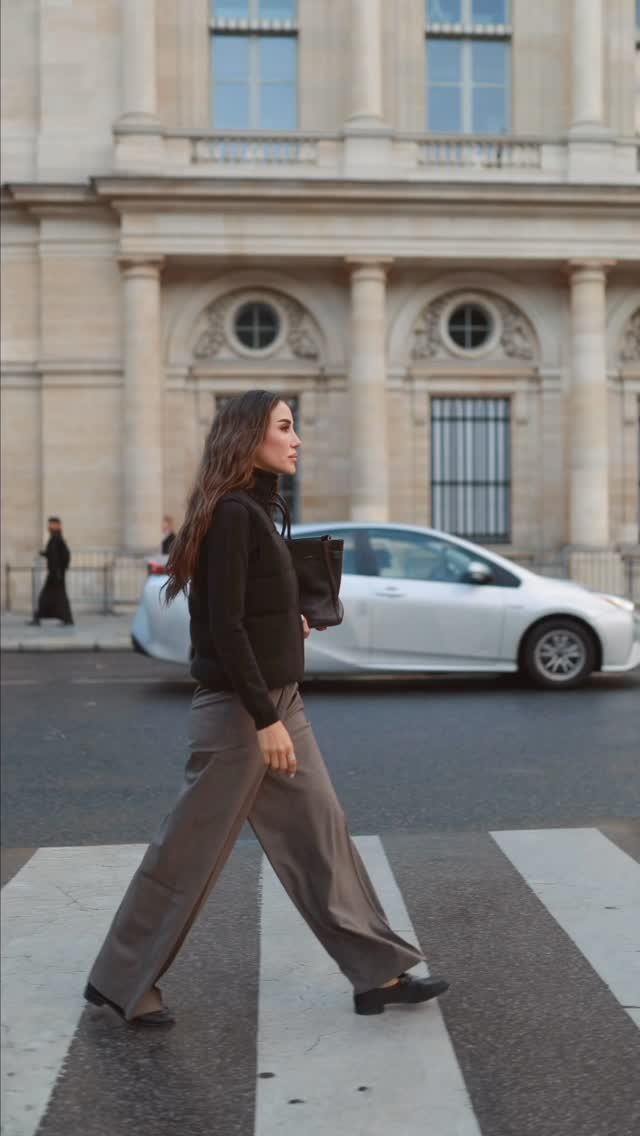 Instagram post by @tamara for Falconeri. Caption reads: Girl math is when this @falconeriofficial vest is....