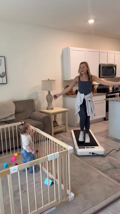 Instagram post by @itsgabbylyn for WalkingPad. Caption reads: [...] 😅 Also, how cute is this white @walkingpad....