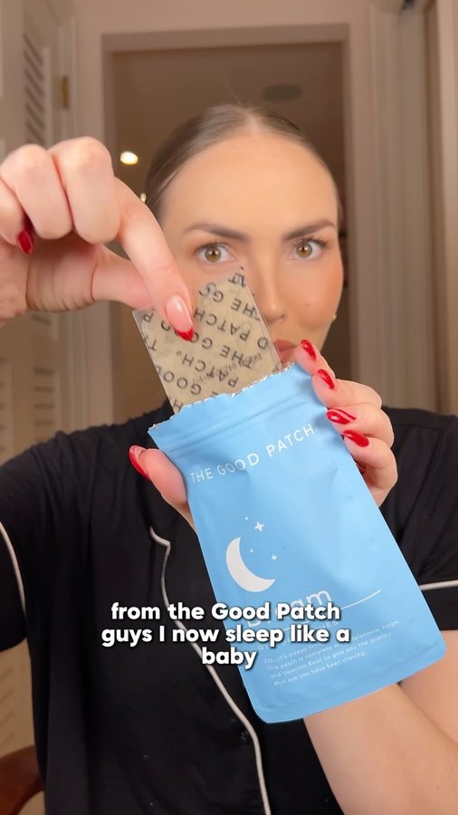 Instagram post by @sabrynasalmon for The Good Patch. Caption reads: Where are my insomnia girls at?! 😭 HIGHLY....