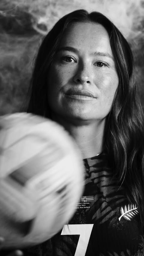 Instagram post by @rileythree for NOW Foods. Caption reads: #AD Empowering women is always a winning goal. 💚⚽....