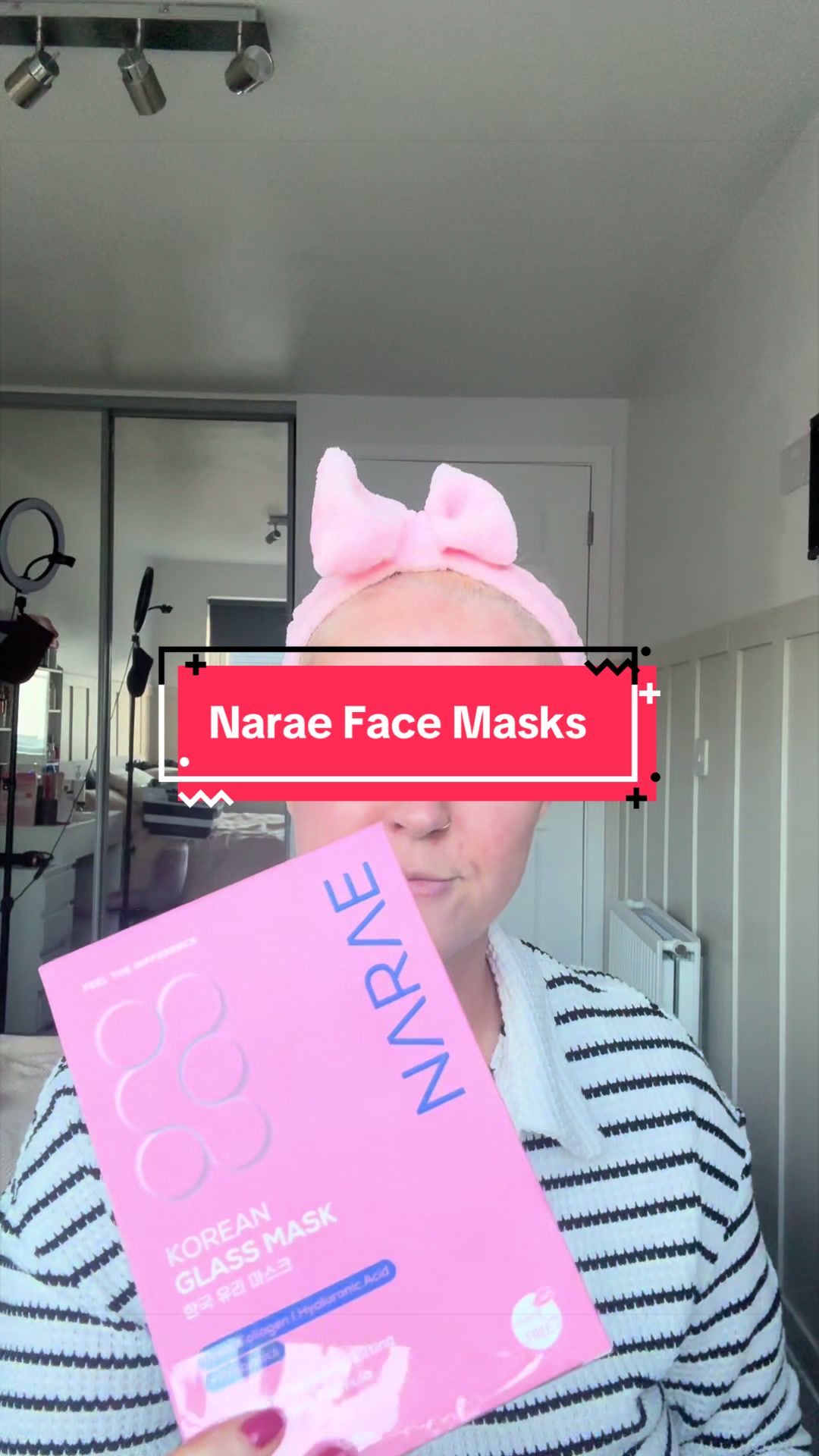 TikTok post by @lifestyledwithemma for Narae. Caption reads: [...] #koreanfacemasks #skincare @Narae UK.