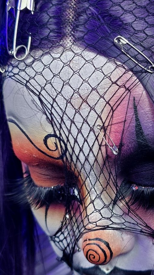 Instagram post by @byhazelj for RCMA Makeup. Caption reads: Halloween 30/31 - you can't not do a clown for....