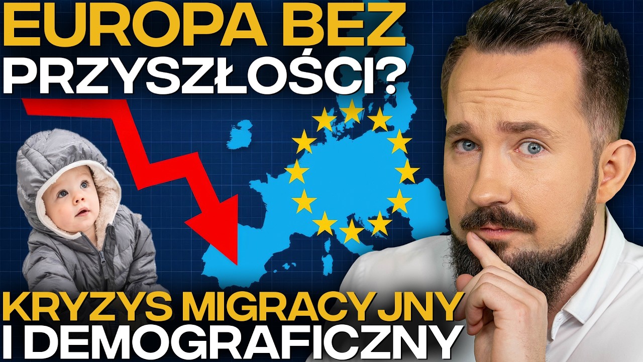 YouTube post by @Praktycznieopieniadzach for The Guardian. Caption reads: Why is EUROPE FALLING? (Part 1) | MIGRATION and....