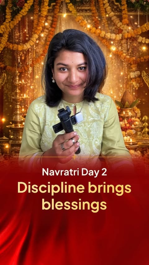 Instagram post by @theyogicgeek for Sri Mandir. Caption reads: The 9 days of Inner Reset 🤍 Day 2 reminds you:....